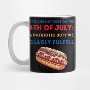 grilling hot dogs on the 4th of july Mug